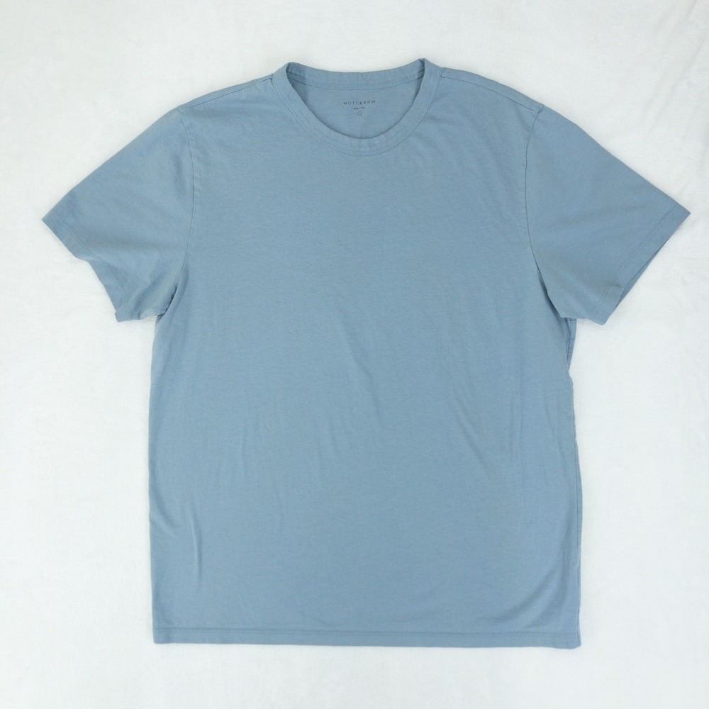 Mott & Bow T-Shirt Mens Large California Blue Driggs Classic Crew Neck Cotton